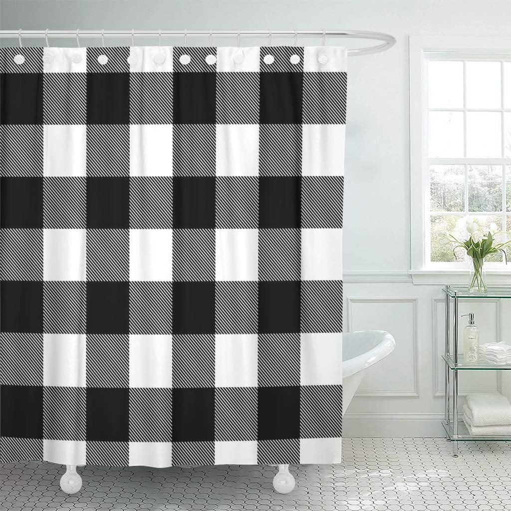 KSADK Gray Grey Classical Black and White Checkered Retro Pattern Plaid