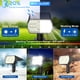 thumbnail image 3 of Nymphy Luces Solares Para Exteriores, Impermeables, Ip68, 56 Led, 3 Modos De Iluminación, Luces Solares Para Jardín, Patio, Luces Solares Para Navidad, Paisaje Exterior, Paquete De 4 (Blanco Frío), 3 of 6