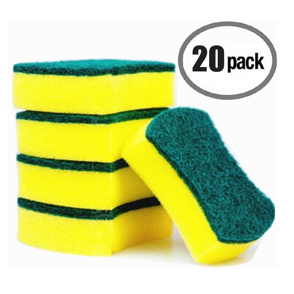 AIDEA Heavy Duty Scrub sponge-50 Count, Cleaning Sponge, Kitchen Dish Sponge, Effortless Cleaning Eco Scrub Pads for dishes,p