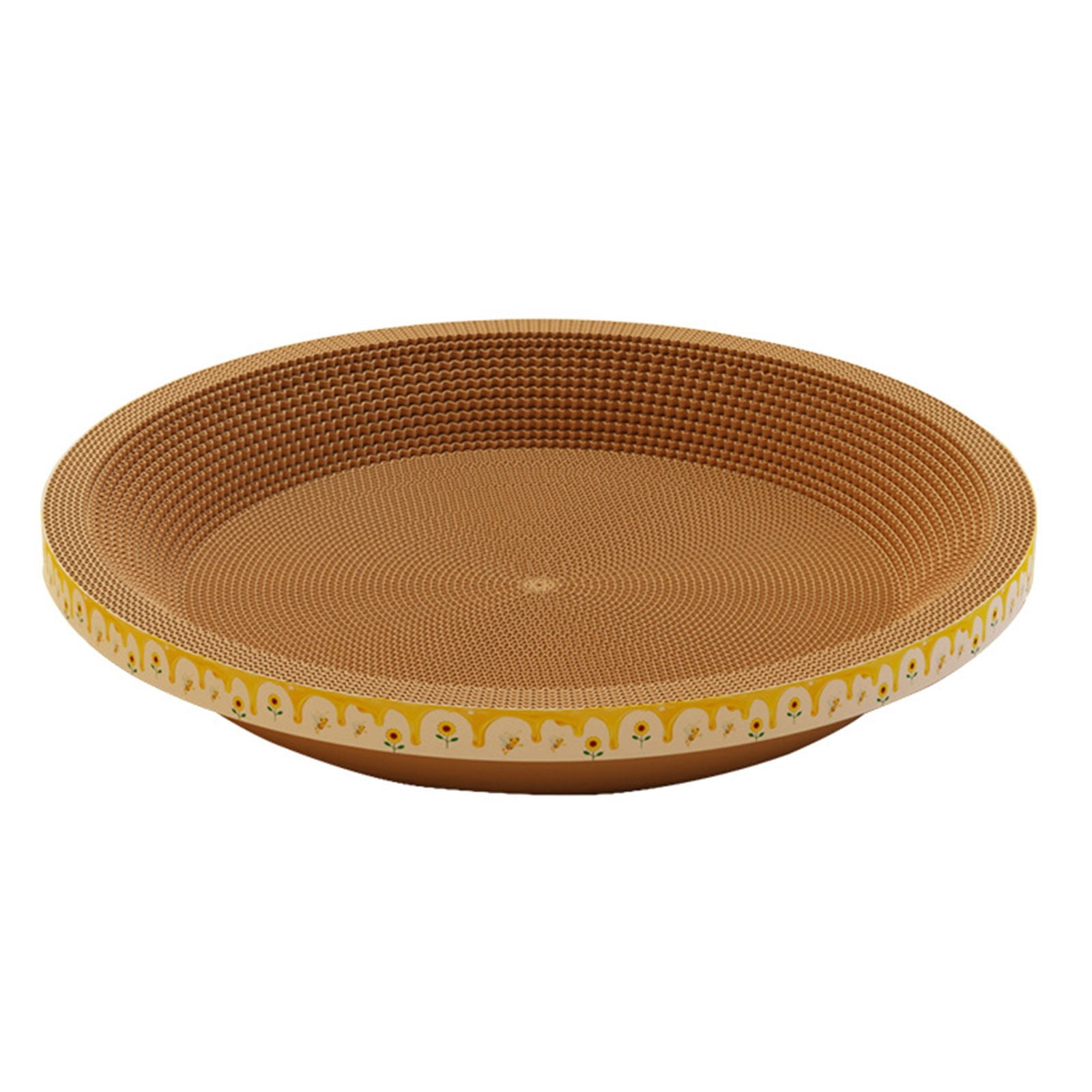Fzsteel Cat Scratching Post And Bed With High-Density Corrugated Cardboard, Non-Shedding Durable Design, 30x30x8cm Oval Shape Protects Furniture