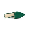 thumbnail image 4 of BLISSFUL STEP Women's Casual Pointy Toe Flat Slides Mules Shoes Emerald Green 6, 4 of 7