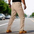 thumbnail image 5 of Men's Tactical Cargo Pants Water Resistant Ripstop Fabric Lightweight Outdoor Hiking Work Pants With Multi Pockets,Khaki,XL, 5 of 7