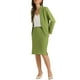 thumbnail image 4 of Conjuntos de falda INSPIRE CHIC para mujer, traje sin cuello, blazer y faldas lápiz, 2 piezas, atuendos elegantes, XS, verde oliva, 4 of 6