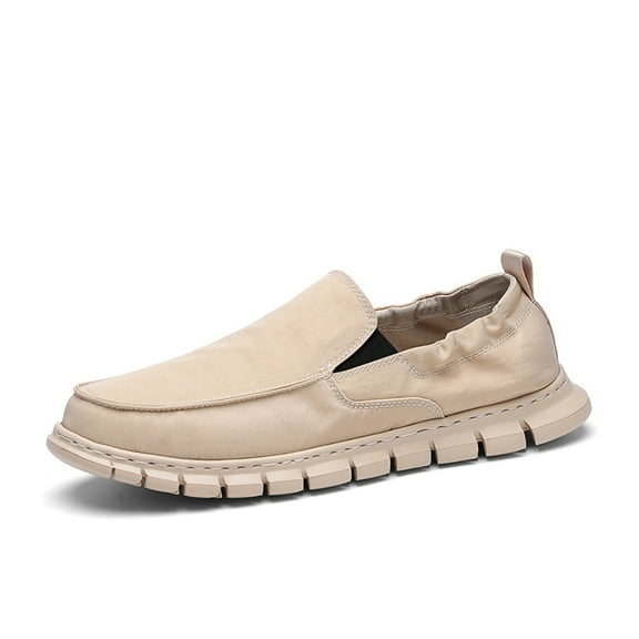 Men's Casual Shoes Men Lightweight Comfortable Soft Breathable Canvas Loafers Boat Shoes Sneakers Walking Slip-On Flat White 9.5 US