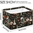 thumbnail image 3 of GZHJMY Watercolor Flowers Plant Foldable Canvas Storage Bin, Sturdy Fabric Storage Basket with Handles, Storage Cube Box for Organizing Shelf Nursery Toy Closet 1PCS#362, 3 of 7