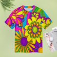 thumbnail image 4 of Nostalgic Vintage Floral Women's Short Sleeve T-Shirt Crew Neck Casual Summer Trendy Loose Fit Tops, 4 of 6