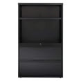 thumbnail image 2 of Hirsh 36 inch Wide 2 Drawer Metal Lateral Combo File Cabinet for Home and Office, Holds Letter, Legal and A4 Hanging Folders, Black, 2 of 2