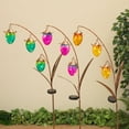 Gerson Assorted 48Inch Tall SolarPowered Gold Metal Flower Yard