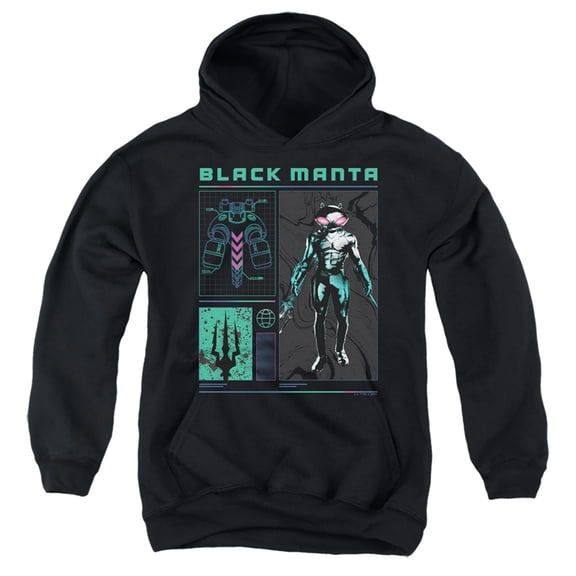 Aquaman and the Lost Kingdom Black Manta Stats Youth Kids Boy/Girls Pull-Over Hoodie