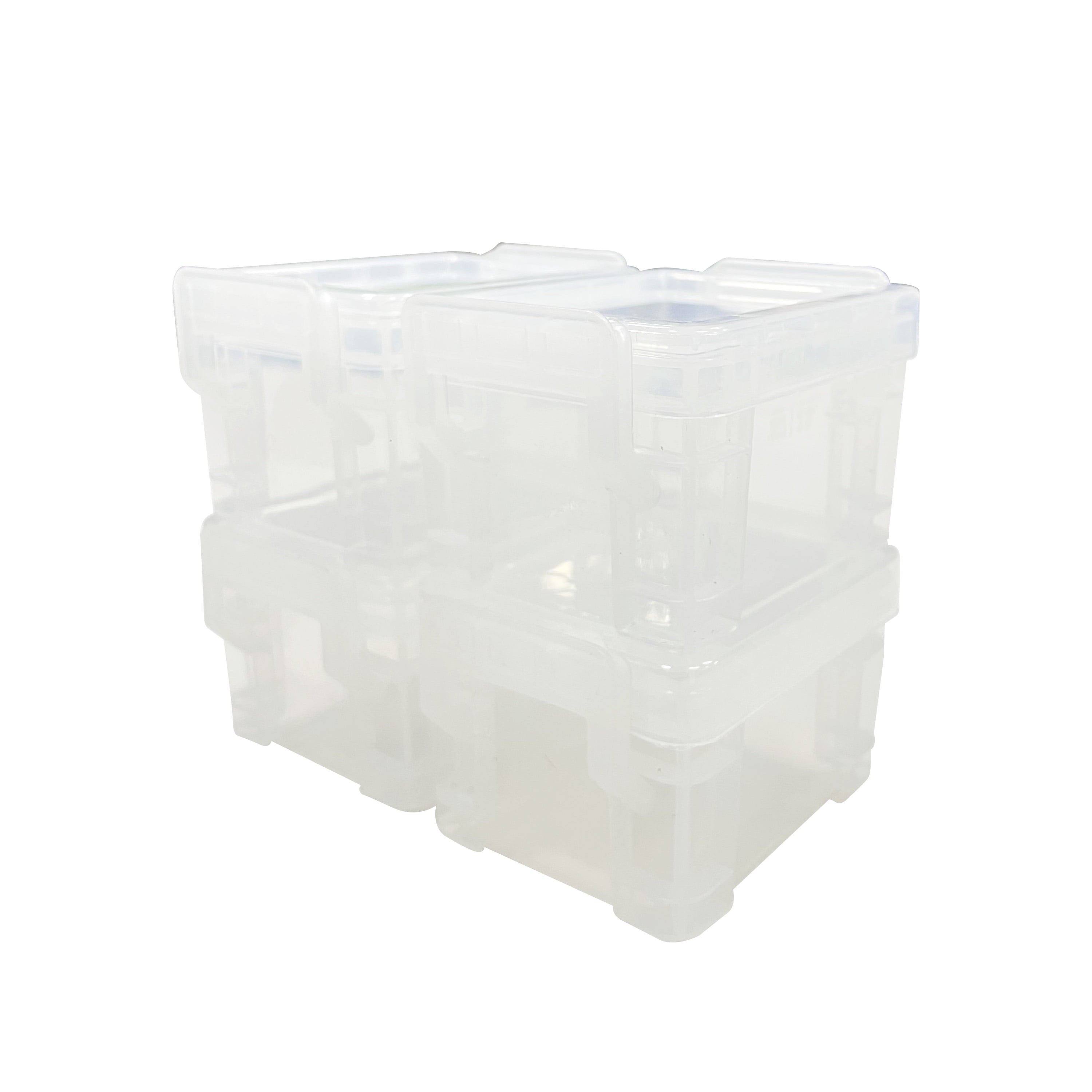 Pen+Gear Plastic Pixie Clear Storage Box, Desktop Organizer, 4 per Pack