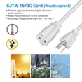 thumbnail image 3 of Cable de extensión DEWENWILS, 6 pies, 16 AWG, SJTW, resistente a la intemperie, paquete de 2, 3 of 7