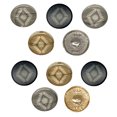 thumbnail image 1 of Southwestern Diamond Triangle Pattern Set of 10 Metal 0.6" (15mm) Sewing Shank Round Buttons - Gold Color, 1 of 5