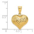 thumbnail image 2 of 16mm 14k Polished Sparkle-Cut Puffed Heart Pendant - .9 Grams, 2 of 2
