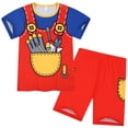 thumbnail image 2 of BOOMNY Toddler Boys Loungewear Outfits Cartoon Graphic Short Sleeve Tshirts Shorts 2 Peice Sleepwear Set Cozy Lightweight Homewear, 2 of 4