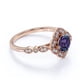 thumbnail image 4 of JeenMata Anillo de Compromiso Antiguo con Flor Milgrain de Alejandrita Sintética y Moissanita de Talla Redonda de 1 Quilate en Oro Rosa de 18 K sobre Plata, 4 of 4