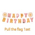 thumbnail image 1 of Vajilla para fiesta de cumpleaños de Bohemia, pancarta para pastel, bandera desechable para colgar, globos bohemios, estampado de sol, decoración de cumpleaños, 1 of 2