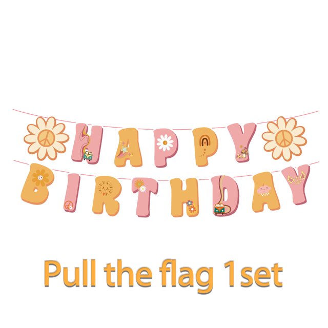 Vajilla para fiesta de cumpleaños de Bohemia, pancarta para pastel, bandera desechable para colgar, globos bohemios, estampado de sol, decoración de cumpleaños