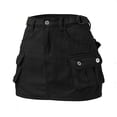 thumbnail image 5 of RUTAYY Women Mini Cargo Skirt Low Waist Short Denim Jean Skirt Solid Color Casual Travel Skirts, 5 of 7