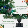 thumbnail image 6 of 4 Pieces Christmas Tree Decor Set, Pre-lit Artificial Christmas Home Decor with Lights and Pine Cone, Christmas Decor with 2 Christmas Tree, Christmas Garland and Pine Wreath, S9963, 6 of 9