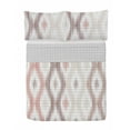 thumbnail image 1 of Contemporary Reversible Bedspread Set, Sketchy Hand Drawn Abstract Chain Like Design Pastel Colored Geometric, Pillow Shams & Comforter Microfiber Bedding Set, 3 Sizes, Coral, by Ambesonne, 1 of 4