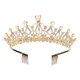 thumbnail image 1 of Sppry Tiara para mujer con peine, corona de cristal de perlas para novia, reina, princesa, niñas en boda, cumpleaños, desfile (dorado), 1 of 5