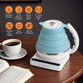 thumbnail image 2 of Ultrathin Silicone Travel Foldable Electric Kettle Variable Temperature Control with Travel Bag, Dual Voltage & Auto Shut off & Boil Dry Protection & Keep Warm, 555ML 100-240V US Plug, 2 of 7