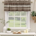 thumbnail image 2 of Brown Beige Wooden Curtain Valances for Windows, Kitchen Valance Window Treatments Panel 2 Pack, Vintage Farmhouse Retro Art Rod Pocket Short Curtains for Bathroom Bedroom 54 x 18 Inch, 2 of 8