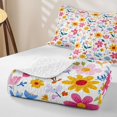 thumbnail image 4 of meiyoeat Spring Garden Flower Twin Quilt Set for Girls, Colorful Cartoon Floral Twin Coverlet Set, 2 Pieces, 4 of 7
