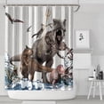 thumbnail image 2 of Funny Dinosaur Kids Shower Curtain Set, Cute Cat Riding Ferocious Dino Shower Curtain for Boys, Bathroom Accessories Home Decor Waterproof Durable Fabric with 12 Hooks 72 x 72 Inches, 2 of 6