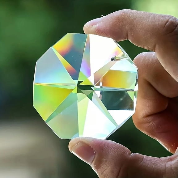 GKNET Suncatcher 2PC 50mm Clear Octagonal Crystal Prism K9 Glass Hanging Rainbow Maker