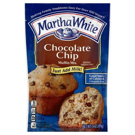 (4 Pack) Martha White Chocolate Chip Muffin Mix, 7.4