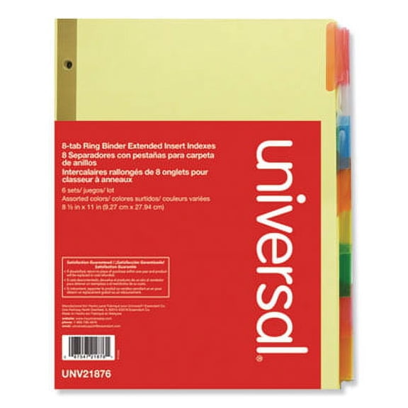 Deluxe Extended Insertable Tab Indexes, 8-Tab, 11 X 8.5, Buff, 6 Sets | Bundle of 2 Packs