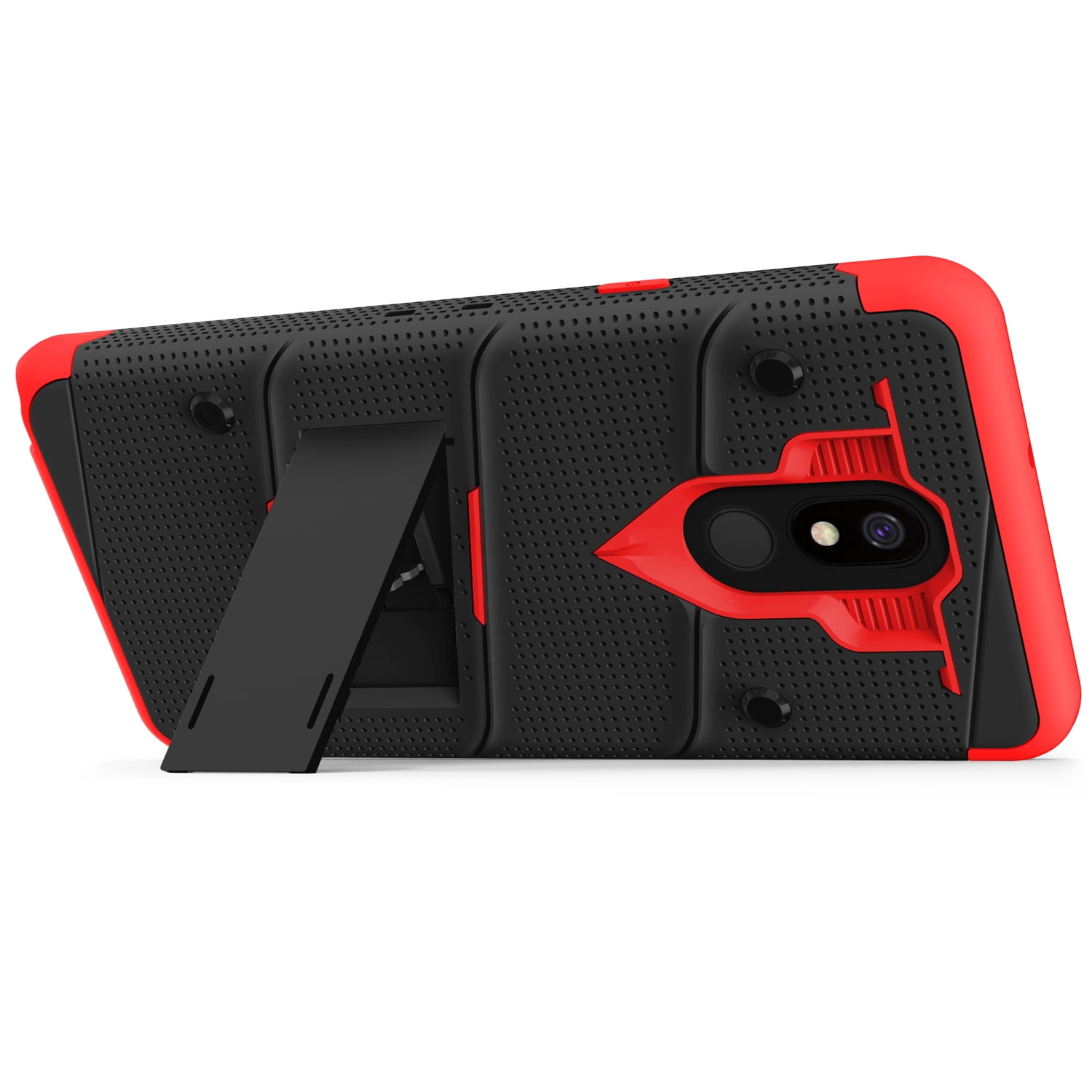 ZIZO BOLT Series for LG Stylo 5 Case Military Grade Drop Tested with Full Glass Screen Protector Holster and Kickstand Black Red