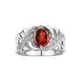 thumbnail image 1 of RYLOS Rings for Women Sterling Silver Ring Classic 9X7MM Oval Gemstone & Diamonds January Garnet Jewelry Size 12, 1 of 7