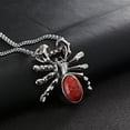 thumbnail image 5 of PAMTIER Men's Stainless Steel Vintage Hip Hop Personality Cute Spider Biker Pendant Necklace with Oval Orange Synthetic Turquoise Silver 23.6" Chain, 5 of 6