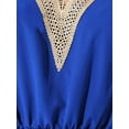 thumbnail image 5 of INSPIRE CHIC Crochet Trim Dress for Women's V Neck Short Sleeve Casual Summer Dresses XL Royal Blue, 5 of 6
