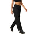 thumbnail image 4 of DARING DIVA Women's Cargo Pants Mid Rise Baggy Wide Leg Y2K Casual Pants with Pockets L Black, 4 of 6