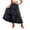 Black, variant on Womens Solid Color Chiffon Layered Skirt Flowy Puffy Hem Flounce Party Dress Ruffle Waist Ankle Length Skirt Pink One Size