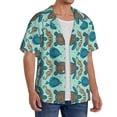 thumbnail image 4 of Xecao offers the Turtles And Seahorses for Men's Casual Short-sleeved Shirt, a button-up collared shirt with a pocket, perfect for beach vacations and yacht travel in the Small size., 4 of 7