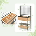 thumbnail image 2 of Topcobe Raised Garden Bed with Trellis 2-tier Storage Shelves for Porch Garden, Tier Plant Stand Indoor Outdoor, Plant Display Stand for Patio, Natural, 2 of 8