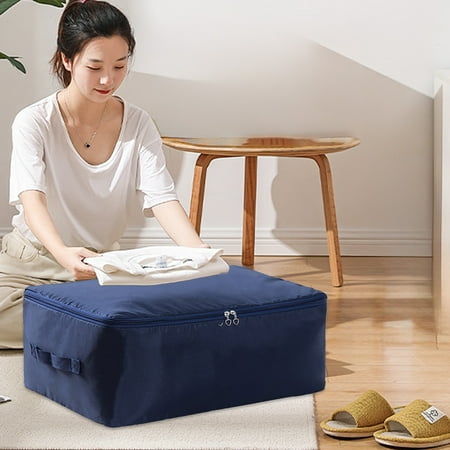 Quilt Storage Bag Zippered Cloth Organizer Thick Material for Heavy Duty Protection Seasonal Closet and Home Organization Household Item Management