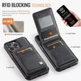thumbnail image 4 of ELEHOLD Case for iPhone 13 Pro, Magnetic Wallet RFID Blocking Case,Leather Flip Cover with Card Holder,Black, 4 of 12