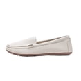 thumbnail image 3 of Women's Wide Width French Style Buckle Loafers, Faux Leather Round Toe Slip-On Lightweight Casual Dress Shoes for Daily Wear, White/Multi-Color, 3 of 10