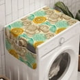 thumbnail image 1 of Floral Washing Machine Organizer, Old Fashioned Composition with Abstract Carnations Lines Leaves, Anti-slip Fabric Top Cover for Washer and Dryer, Tan Turquoise Marigold, by Ambesonne, 1 of 1
