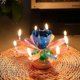 thumbnail image 2 of Vela musical de cumpleaños con flor de loto, lámpara giratoria, decoración para tarta para nacimiento, 2 of 4