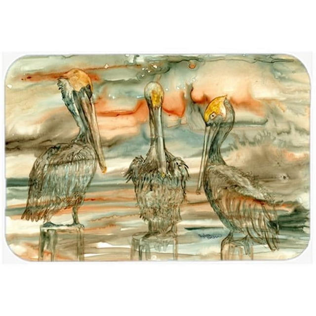 Carolines Treasures 8980LCB Pelicans sur Leur Planche à Découper en Verre Abstrait Perche-Grande