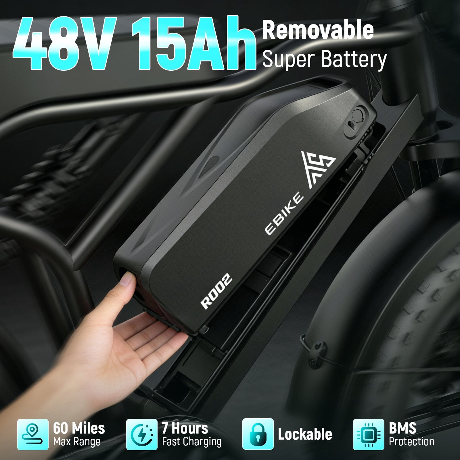 TST Electric Bike for Adults, 750W Motor, 20"x4" Fat Tire, 20Mph Speed EBike, Full Suspension E Mountain Bike, 48V/15AH, UL2849