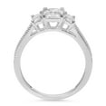 thumbnail image 4 of 1.88 ct Emerald Cut Moissanite 3 Stone 18K White Gold Womens Engagement Ring, 4 of 6
