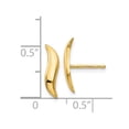 thumbnail image 2 of 14k Yellow Gold Polished Fancy Post Earrings - Measures 13x3mm Wide, 2 of 2