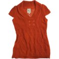 thumbnail image 1 of Pink Rose Womens Cable Knit 1/4 Button Cardigan Sweater, naranja, grande Pink Rose Cárdigan, 1 of 1